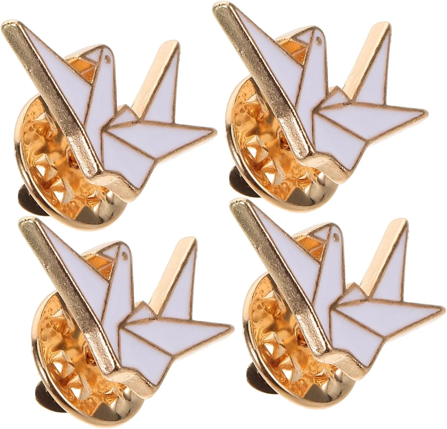 4 Pack Cartoon Origami Crane Brooch Pins Pin Charms for Backpacks Women's Metal Brooches