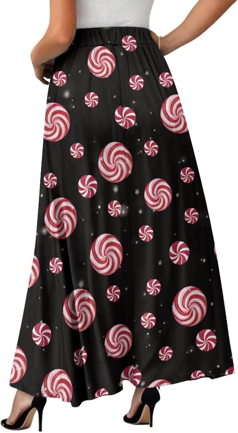 AFPANQZ Maxi Skirts for Women High Waist Long Skirt with Pockets Casual Slim Fit Flared Swing A-Line Dress