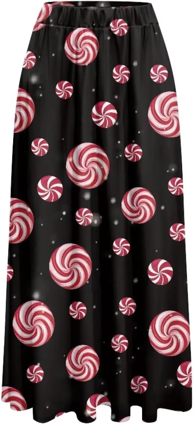 AFPANQZ Maxi Skirts for Women High Waist Long Skirt with Pockets Casual Slim Fit Flared Swing A-Line Dress