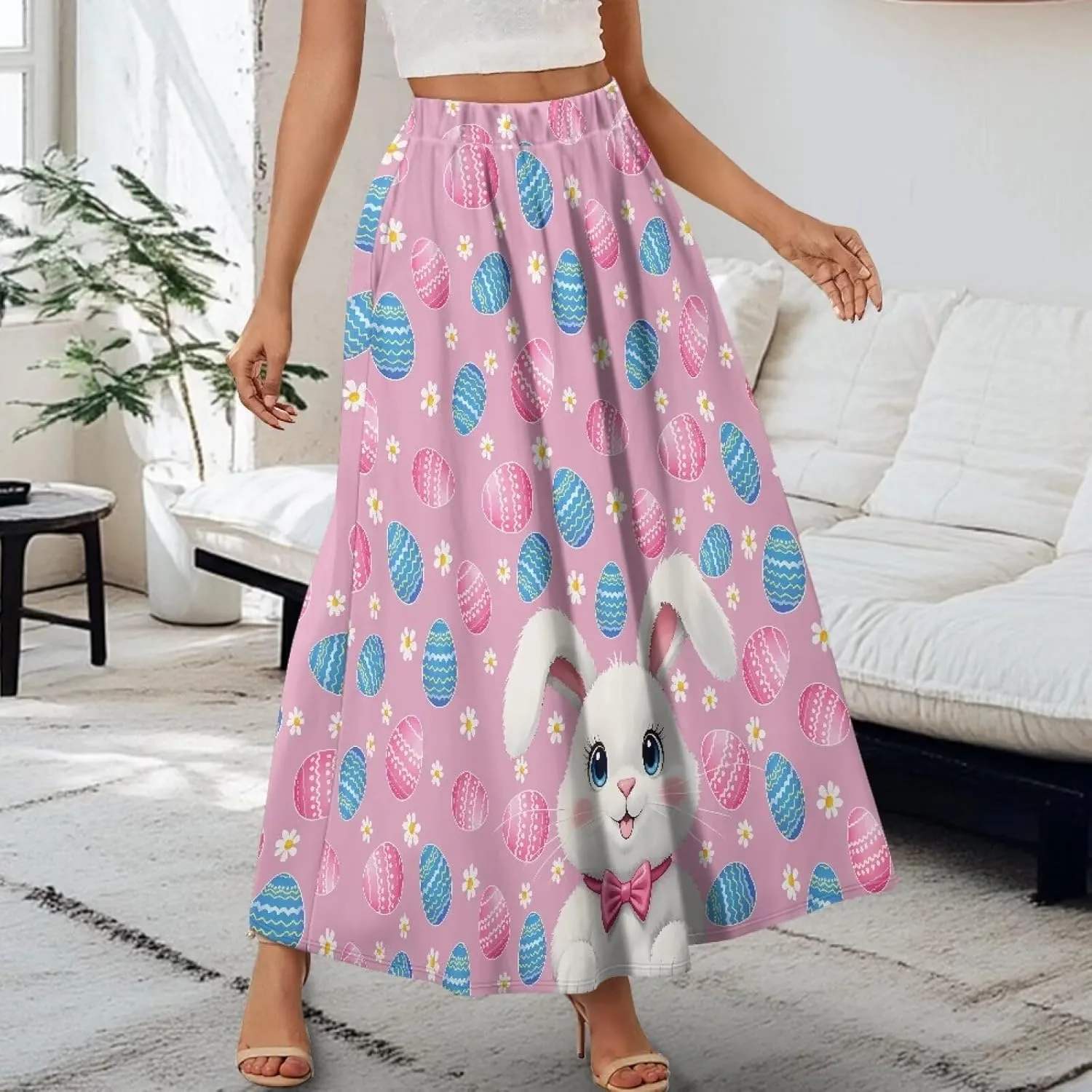 AFPANQZ Maxi Skirts for Women High Waist Long Skirt with Pockets Casual Slim Fit Flared Swing A-Line Dress