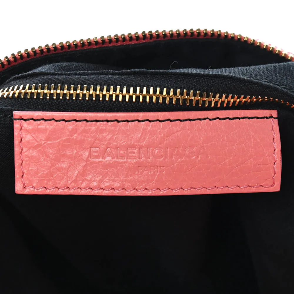 Balenciaga Rose Lambskin Leather Giant 12 Gold Sac Convertible Backpack Bag