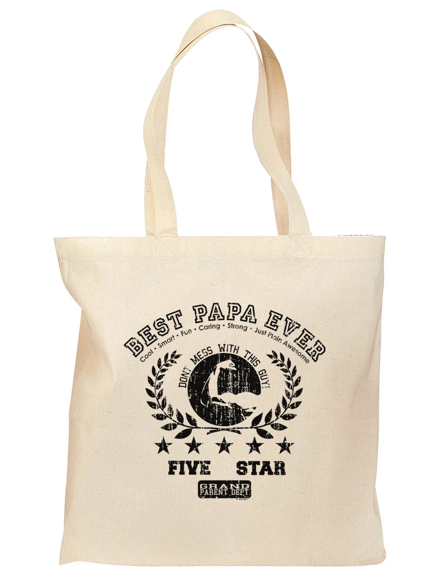 Best Papa Ever Distressed Collegiate Grocery Tote Bag