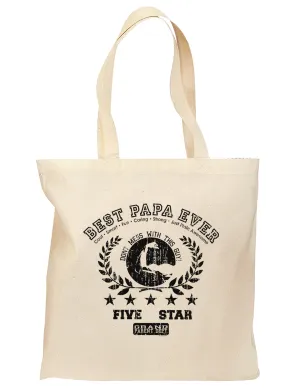 Best Papa Ever Distressed Collegiate Grocery Tote Bag
