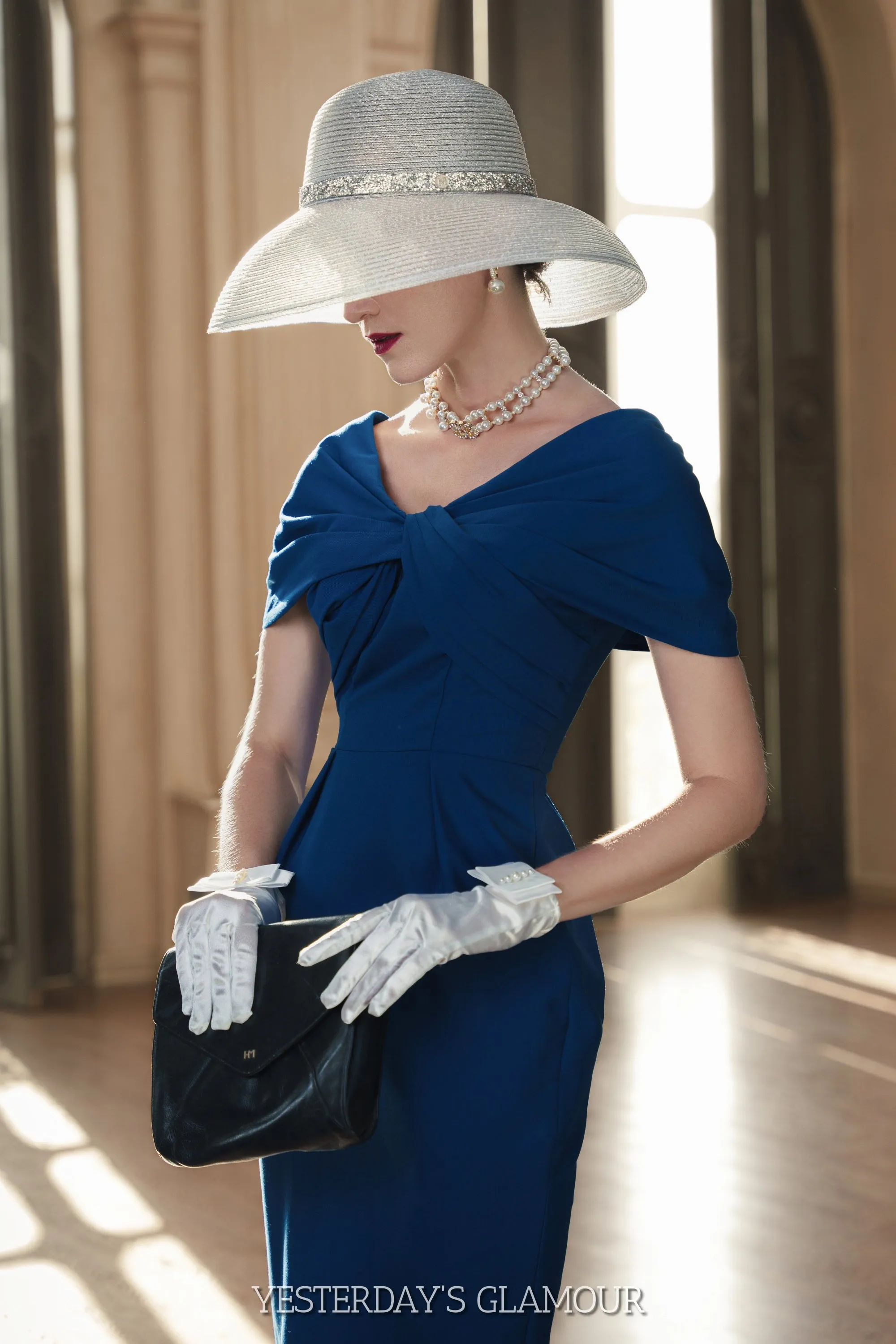 Bria Elegant Tulip Silhouette Dress with Structured Shoulder Design