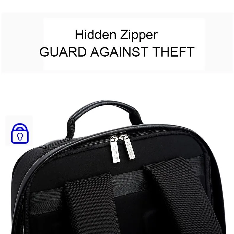 Business Waterproof Anti-Theft Double Shoulder Bag With Usb Port - 27X16.5X40Cm Black