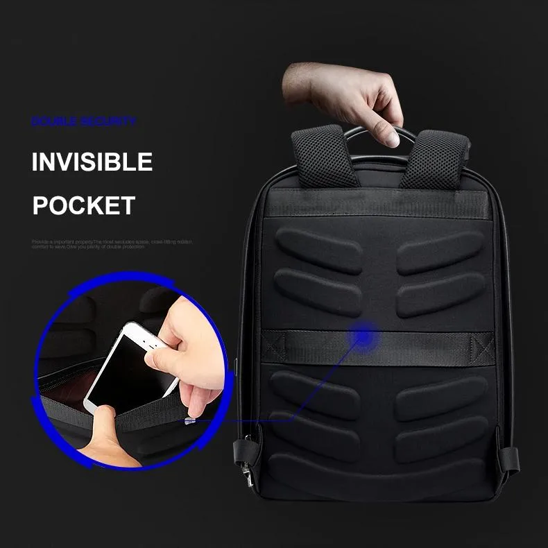 Business Waterproof Anti-Theft Double Shoulder Bag With Usb Port - 27X16.5X40Cm Black