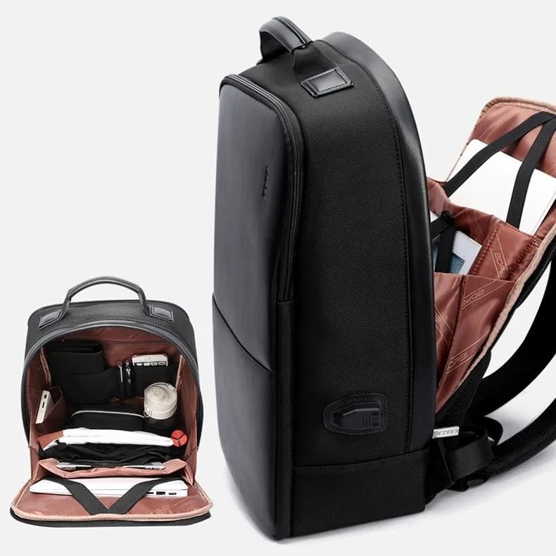 Business Waterproof Anti-Theft Double Shoulder Bag With Usb Port - 27X16.5X40Cm Black