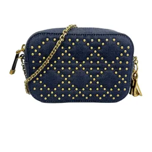 Christian Dior - Lady Dior - Antique Gold Denim Studded Camera - Chain Crossbody