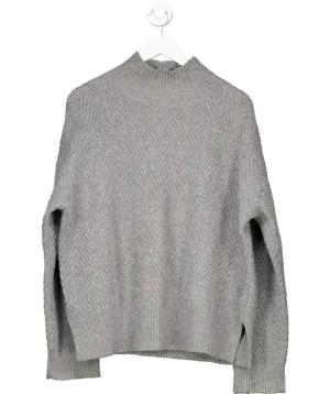 FUB Grey Structured Lambswool Sweater UK L