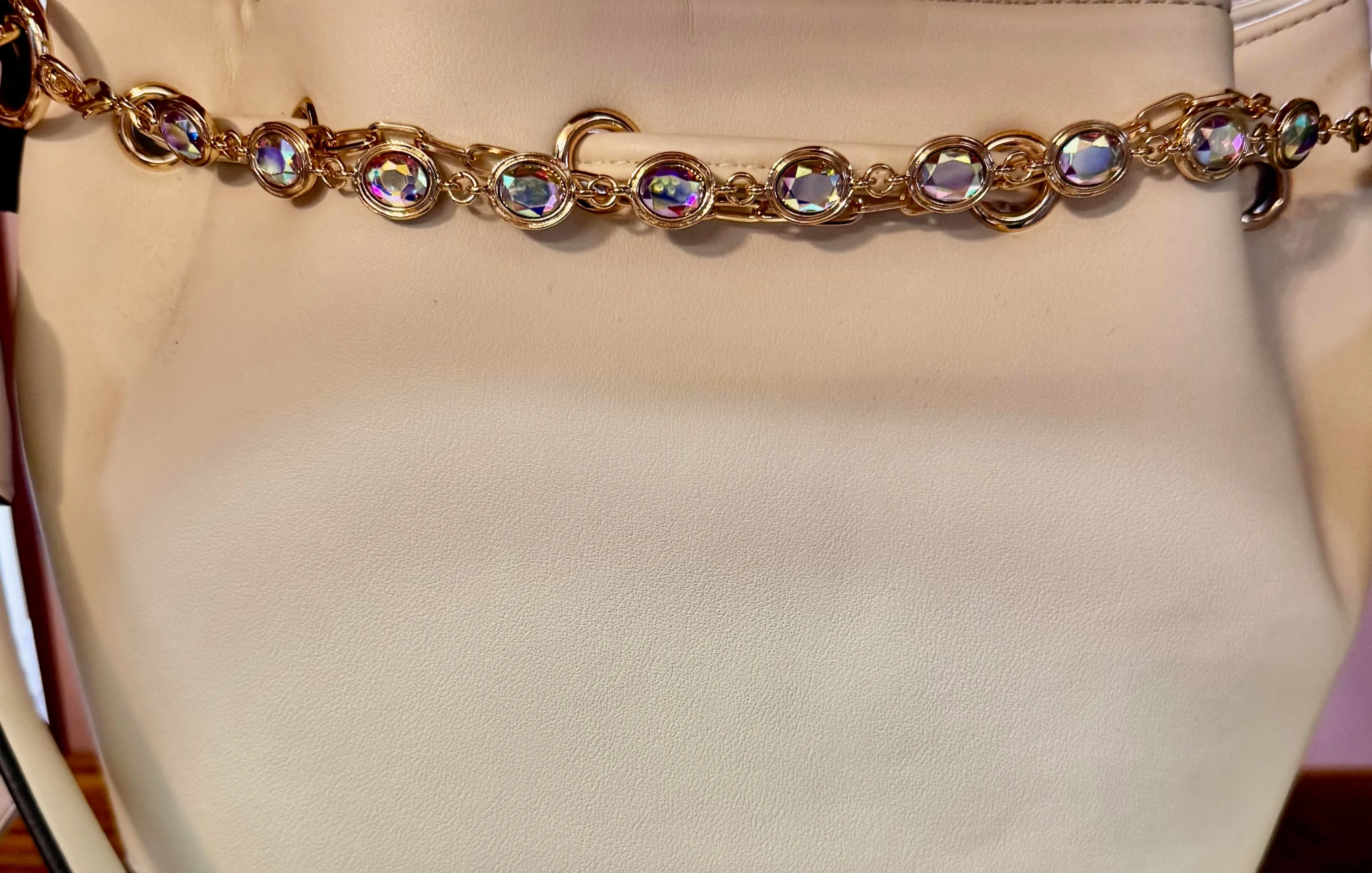 Iridescent Crystal Charm Strap  Glam Upgrade for Bags & Hats
