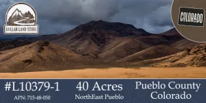 #L10379-1 40 Acres in Pueblo County CO $49,900.00 ($510.69 / Month)