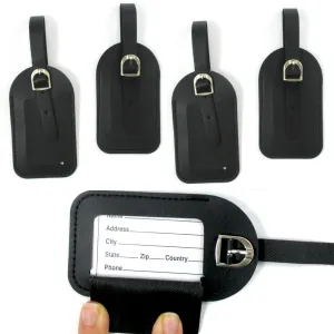 Lot 4 Luggage Tags Labels Strap Name Address ID Suitcase Bag Baggage Travel New