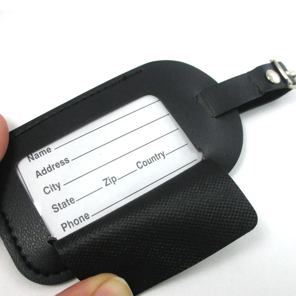 Lot 4 Luggage Tags Labels Strap Name Address ID Suitcase Bag Baggage Travel New