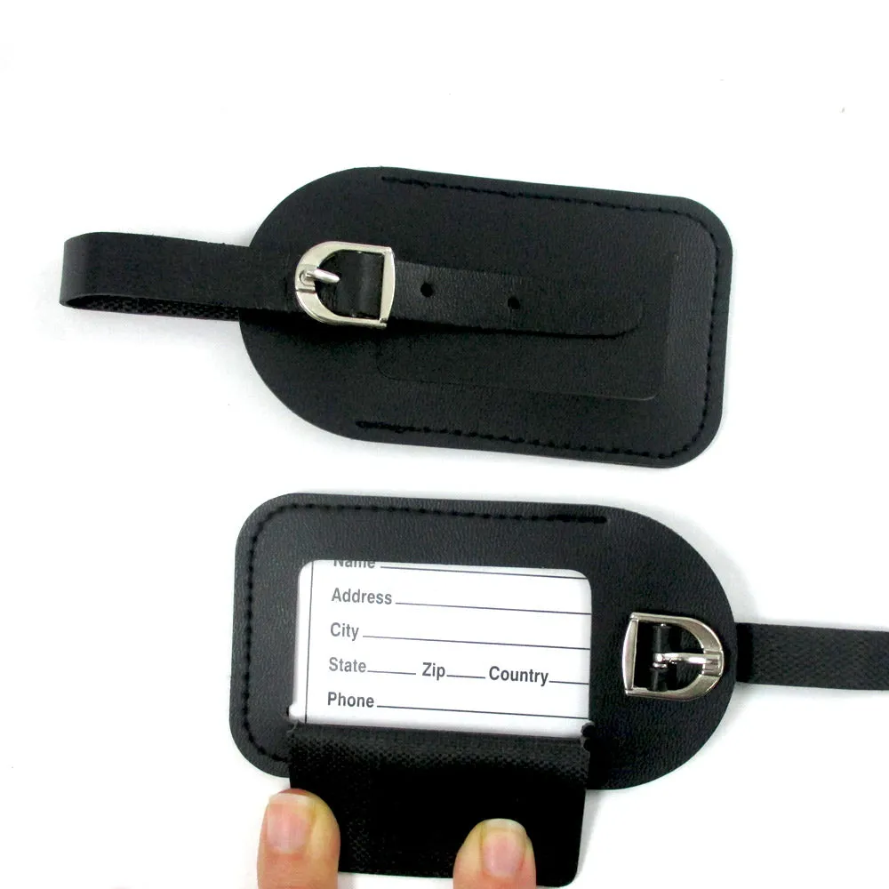 Lot 4 Luggage Tags Labels Strap Name Address ID Suitcase Bag Baggage Travel New