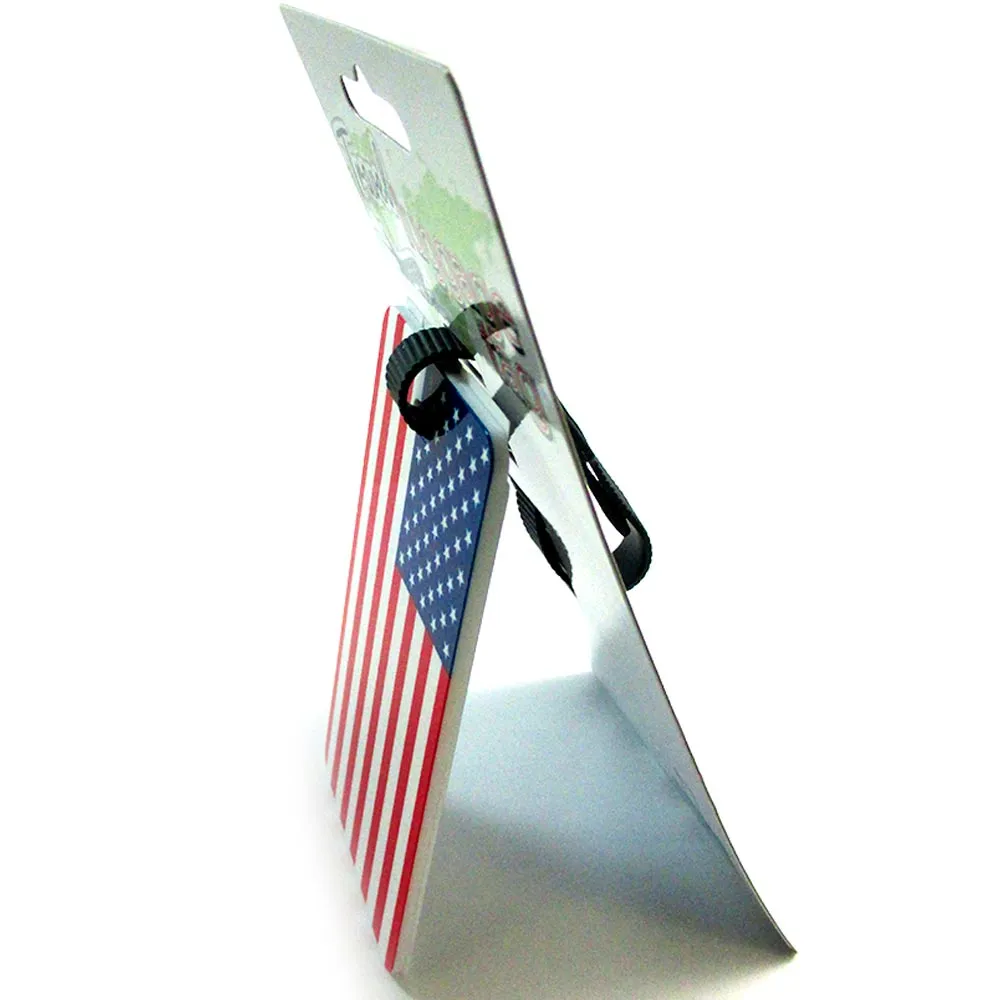Lot Of 4 American USA Flag Luggage Tags Label ID Suitcase Bag Baggage Travel New