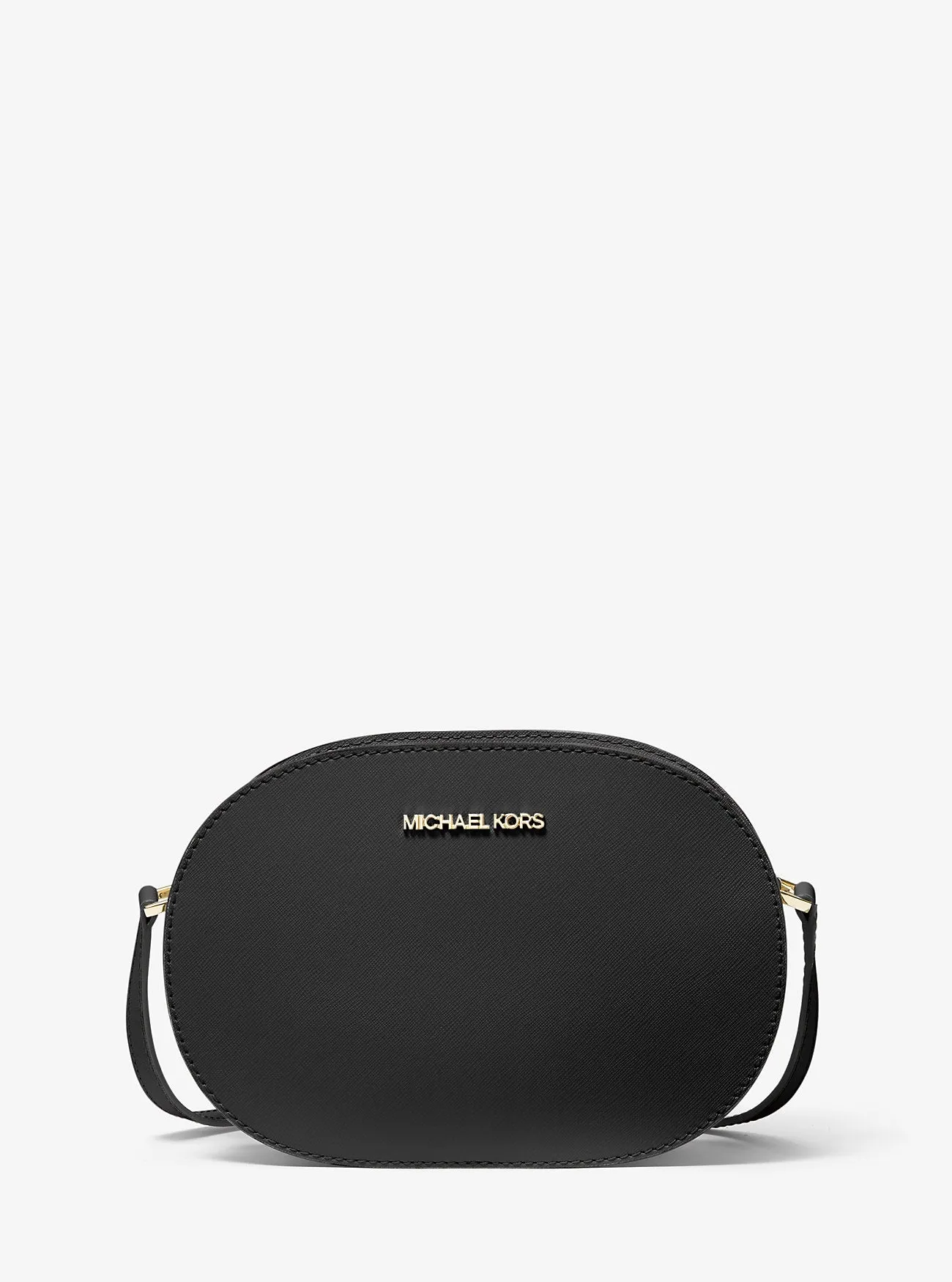 Michael Kors Saffiano Leather Jet Set Travel Crossbody Bag Medium Black