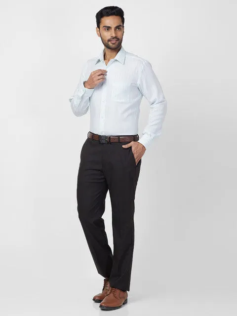 Park Avenue Men Blue Regular Fit Structured Trouser