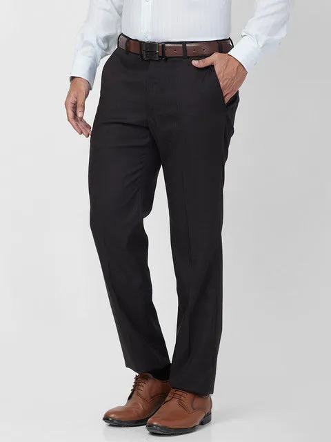 Park Avenue Men Blue Regular Fit Structured Trouser