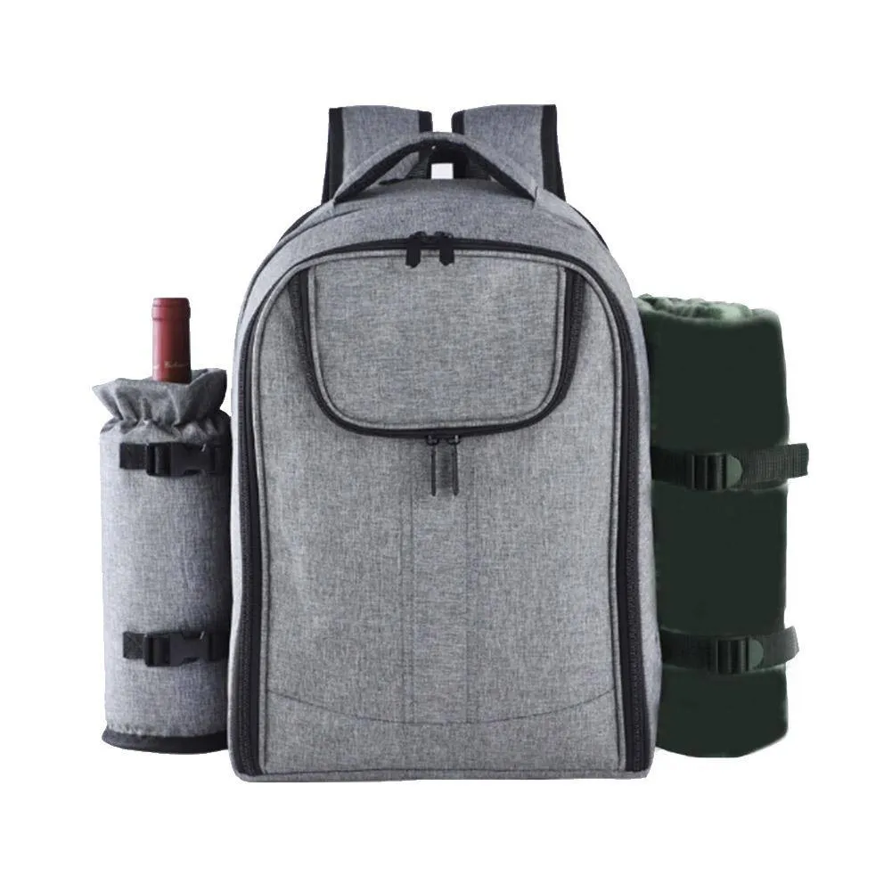 Picnic Backpack Rucksack Hiking Outdoor Camping BBQ Lunch Bag with Tableware Cup Set Backpacking Picnic Bags