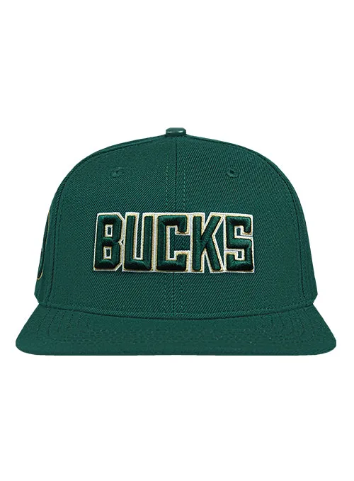 Pro Standard Wingspan Milwaukee Bucks Forest Wool Snapback Hat