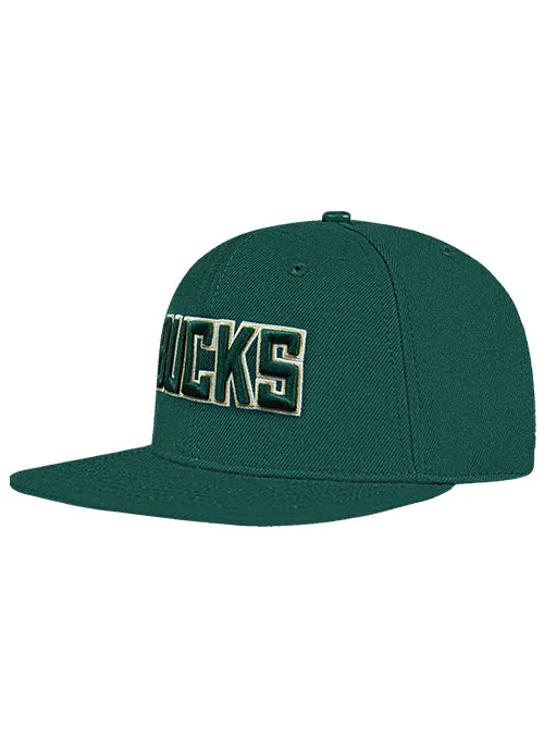 Pro Standard Wingspan Milwaukee Bucks Forest Wool Snapback Hat