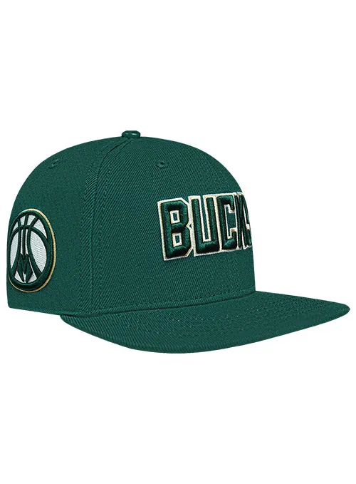 Pro Standard Wingspan Milwaukee Bucks Forest Wool Snapback Hat