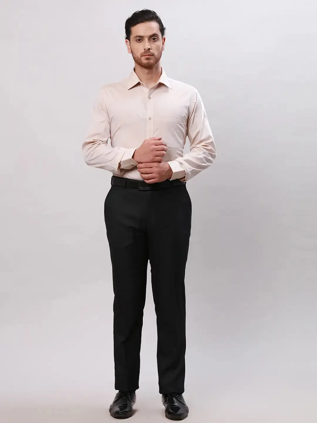 Raymond Men Brown Structured Slim Fit Cotton Formal Shirt