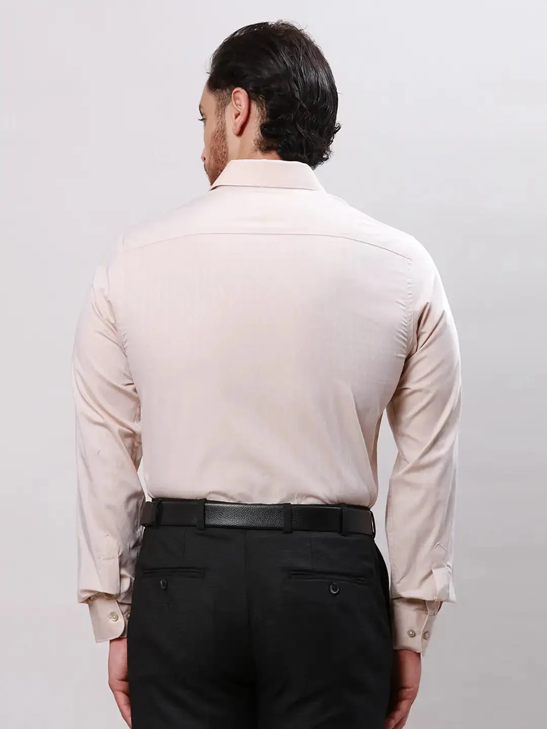 Raymond Men Brown Structured Slim Fit Cotton Formal Shirt
