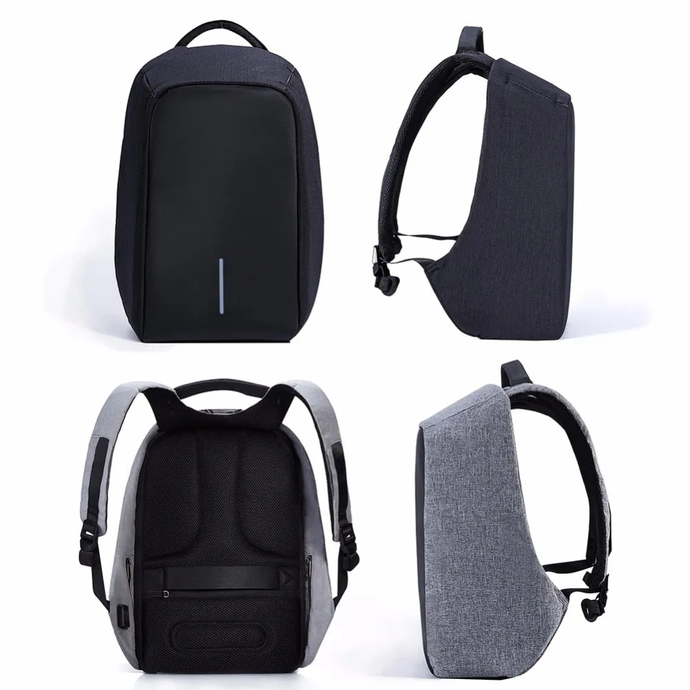 Waterproof Laptop Backpack Men 15inch Multifunction Anti theft Backpack USB Charging Port