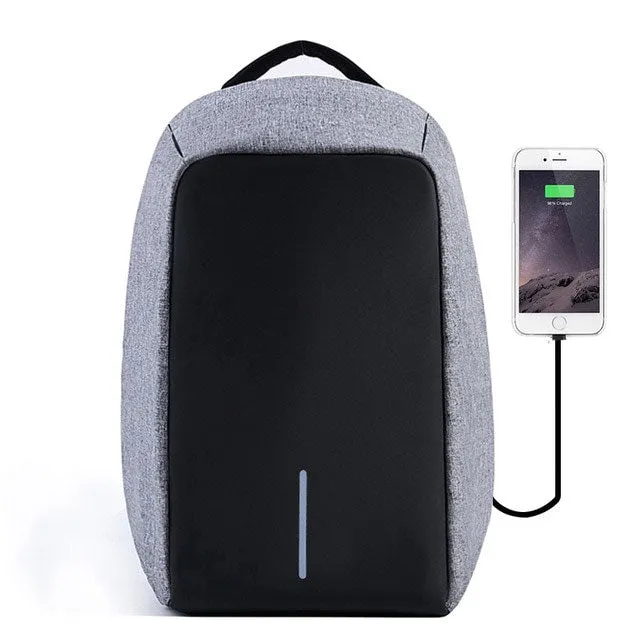 Waterproof Laptop Backpack Men 15inch Multifunction Anti theft Backpack USB Charging Port