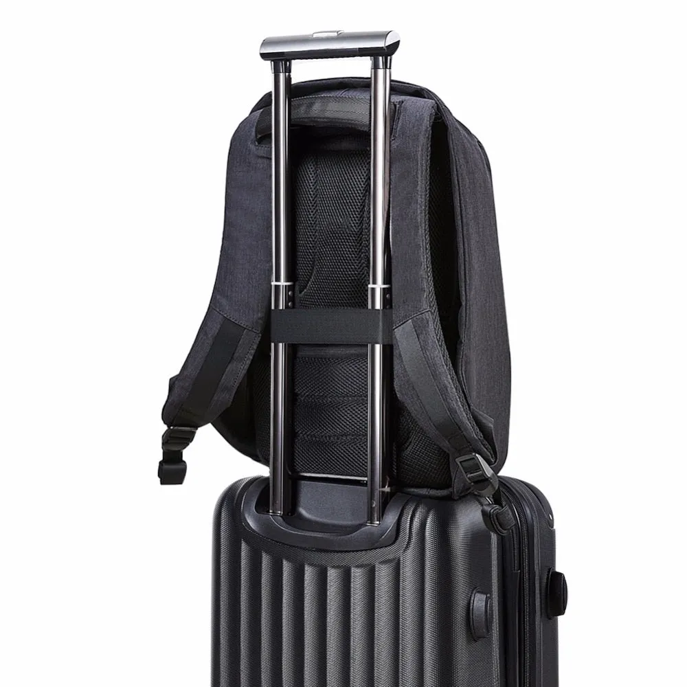 Waterproof Laptop Backpack Men 15inch Multifunction Anti theft Backpack USB Charging Port