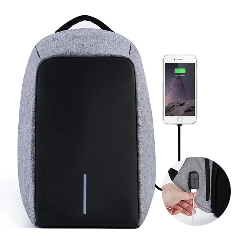 Waterproof Laptop Backpack Men 15inch Multifunction Anti theft Backpack USB Charging Port