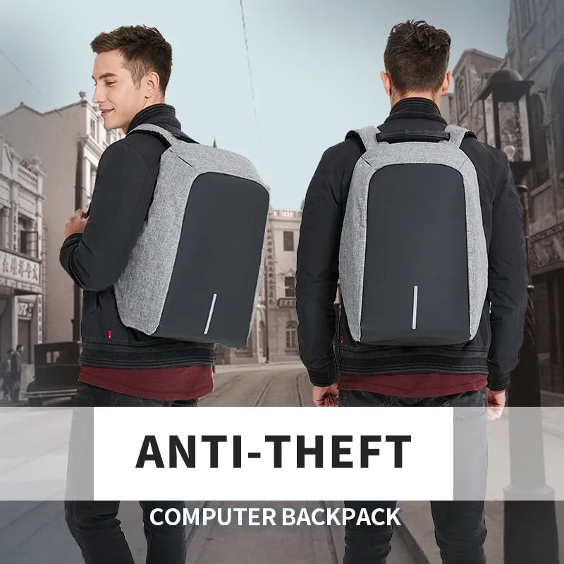 Waterproof Laptop Backpack Men 15inch Multifunction Anti theft Backpack USB Charging Port