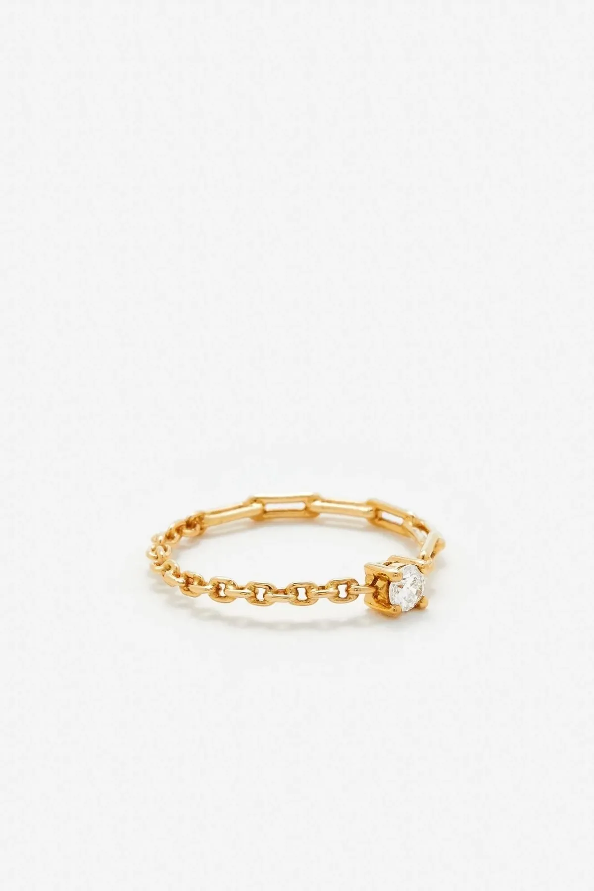 Yvonne Lon Solitaire Diamond Chain Ring - Yellow Gold