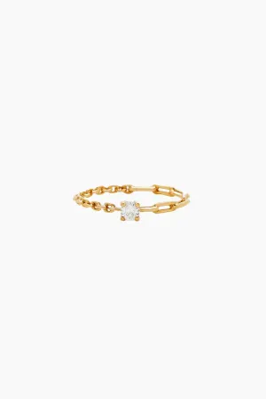Yvonne Lon Solitaire Diamond Chain Ring - Yellow Gold