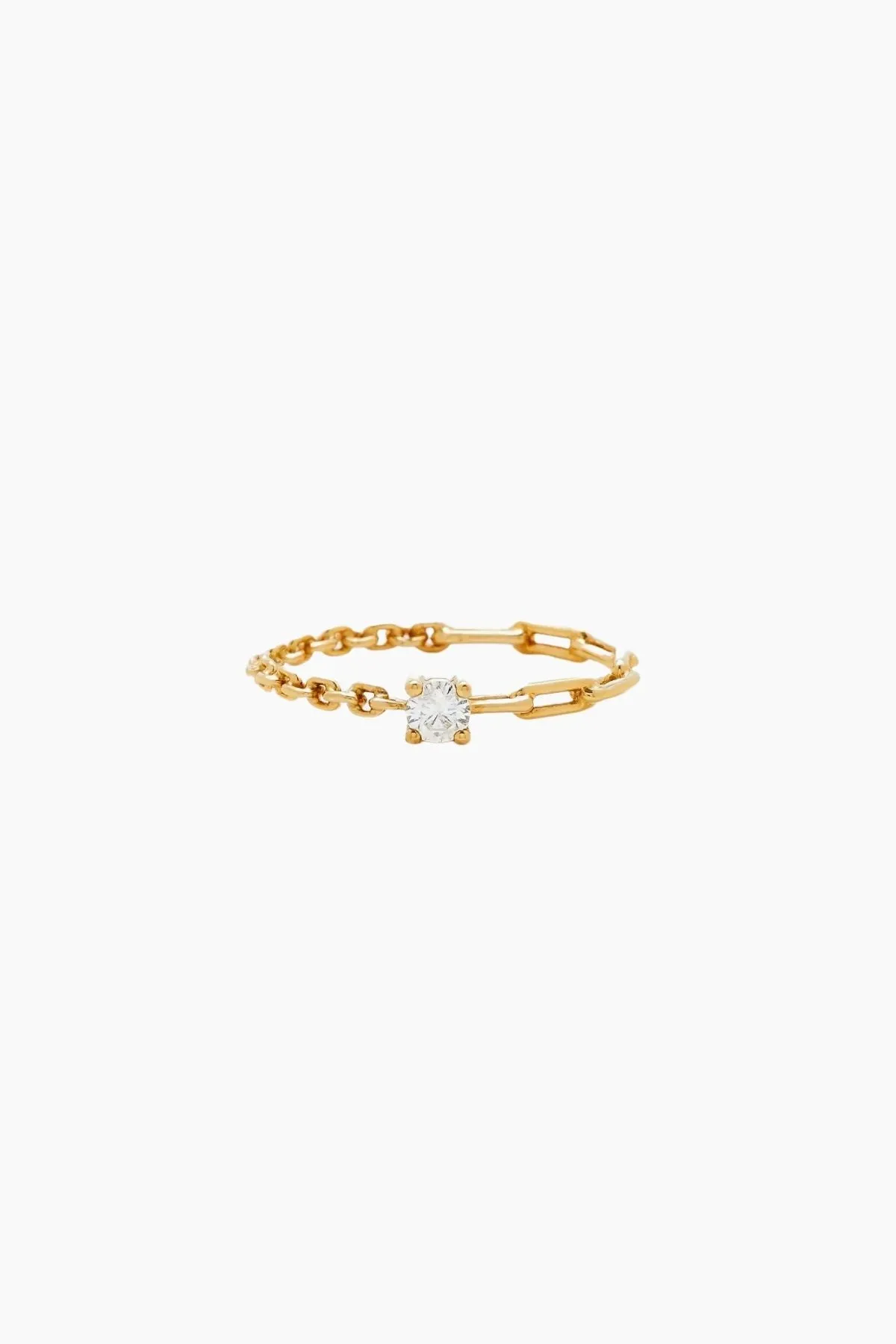 Yvonne Lon Solitaire Diamond Chain Ring - Yellow Gold